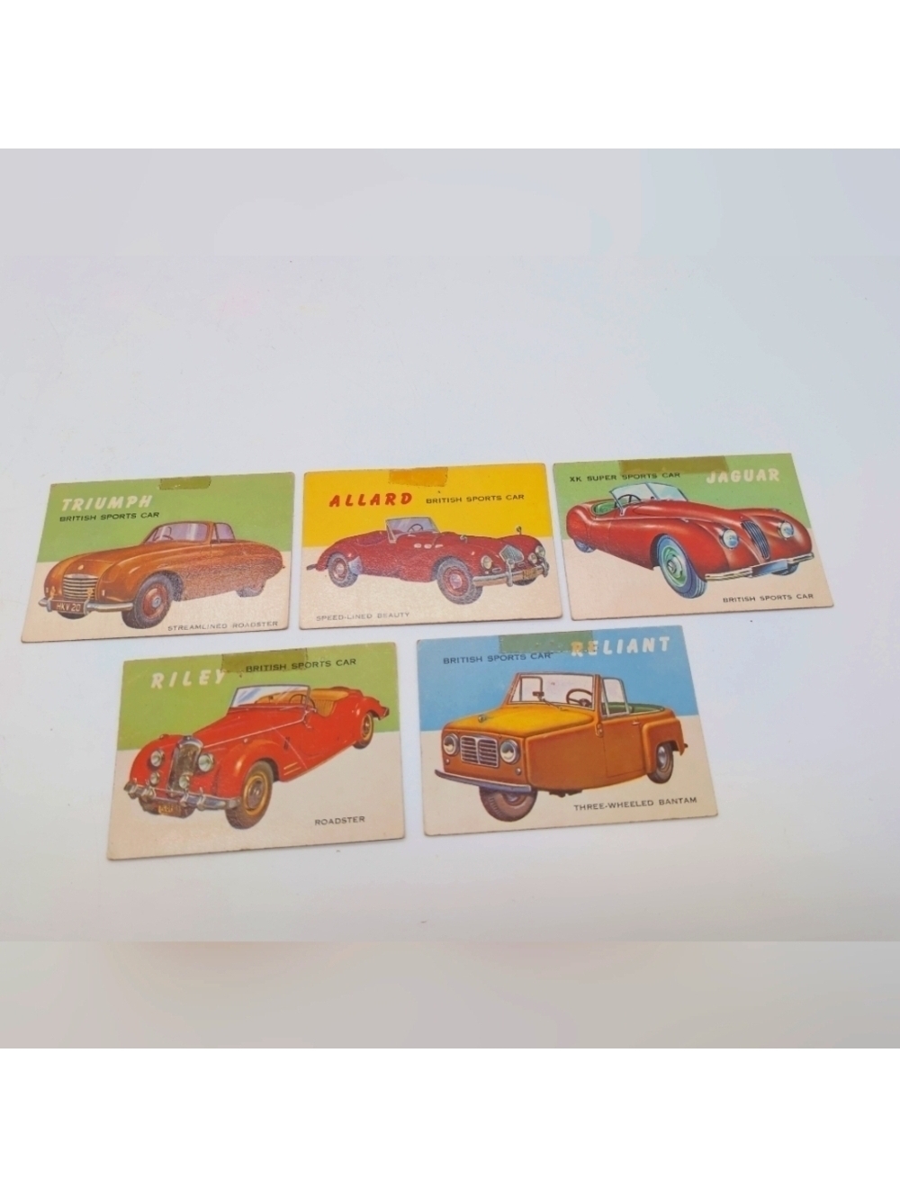 1954 Topps Car Cards British Sports Triumph Allard Riley Reliant Jaguar XK